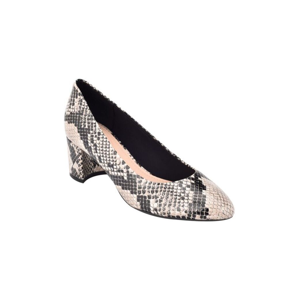EVOLVE Womens Beige Snake Robin6 Almond Toe Slip On Leather Dress Pumps 11 M